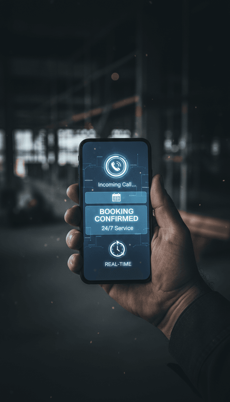 AI receptionist capturing a booking call automatically after hours